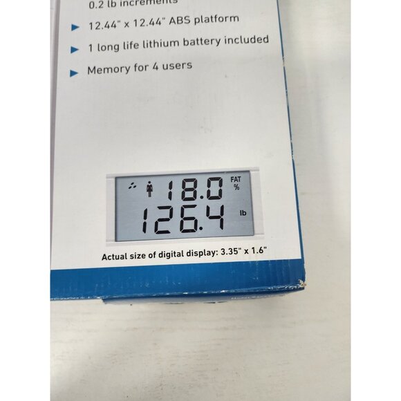 Taylor 5593FC Body Fat Body Water Scale LCD Digital Display 350 lb Capacity NEW - Picture 4 of 8